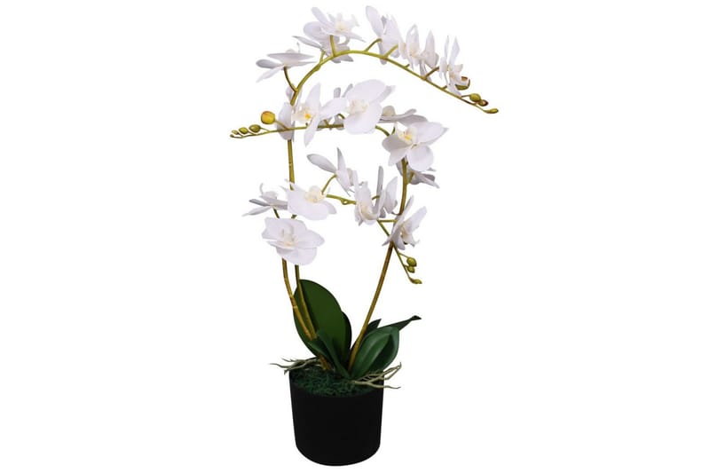 Kunstig Orkidéplante Med Urtepotte 65 Cm Hvid - Flerfarvet - Havemøbler - Balkon - Balkon dyrkning - Balkonblomster