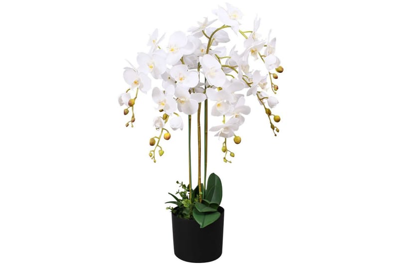 Kunstig Orkidéplante Med Urtepotte 75 Cm Hvid - Flerfarvet - Boligtilbehør - Kunstige planter