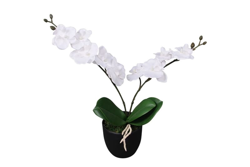 Kunstig Orkidépotteplante 30 Cm Hvid - Flerfarvet - Havemøbler - Balkon - Balkon dyrkning - Balkonblomster