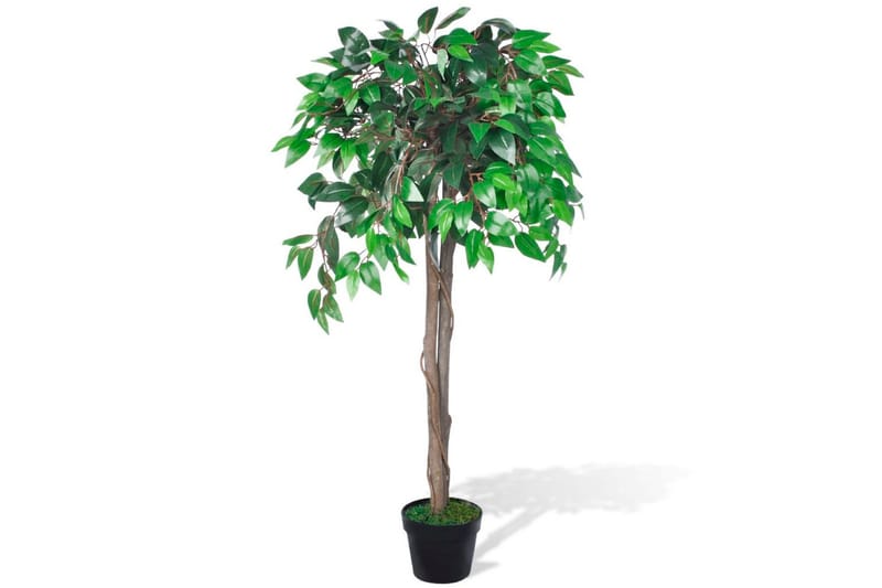 Kunstig Plante Ficus Træ Med Potte 110 Cm - Grøn - Havemøbler - Balkon - Balkon dyrkning - Balkonblomster