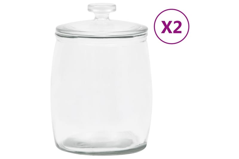 opbevaringsglas med låg 2 stk. 8000 ml - gennemsigtig - Boligtilbehør - Kurve & kasser - Opbevaring til småting