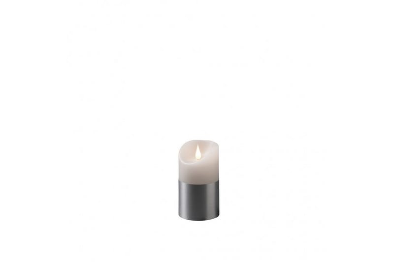 Vokslys med sølvfolie 13,5cm Hvid/Sort - Kunstsmede - Boligtilbehør - Lys & dufte - LED lys