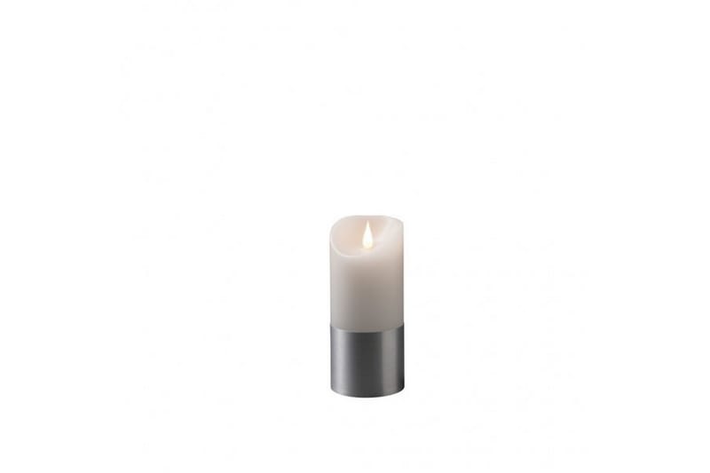 Vokslys med sølvfolie 17,5cm Hvid/Sort - Kunstsmede - Boligtilbehør - Lys & dufte - LED lys