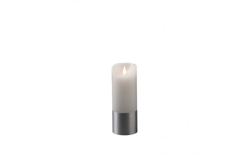 Vokslys med sølvfolie 20,5cm Hvid/Sort - Kunstsmede - Belysning - Lamper & indendørsbelysning - Dekorativ belysning - Batteridrevet lys