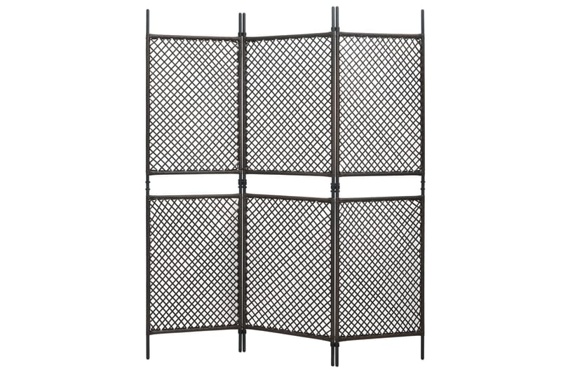 3-Panels Rumdeler 180x200 cm Polyrattan Brun - Brun - Boligtilbehør - Rumdelere - Skærmvæg