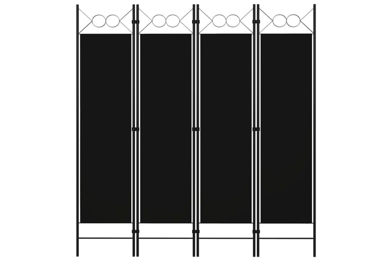 4-Panels Rumdeler 160x180 cm Sort - Boligtilbehør - Rumdelere - Skærmvæg