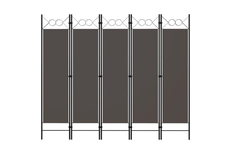 5-Panels Rumdeler 200x180 cm Antracitgrå - Boligtilbehør - Rumdelere - Skærmvæg