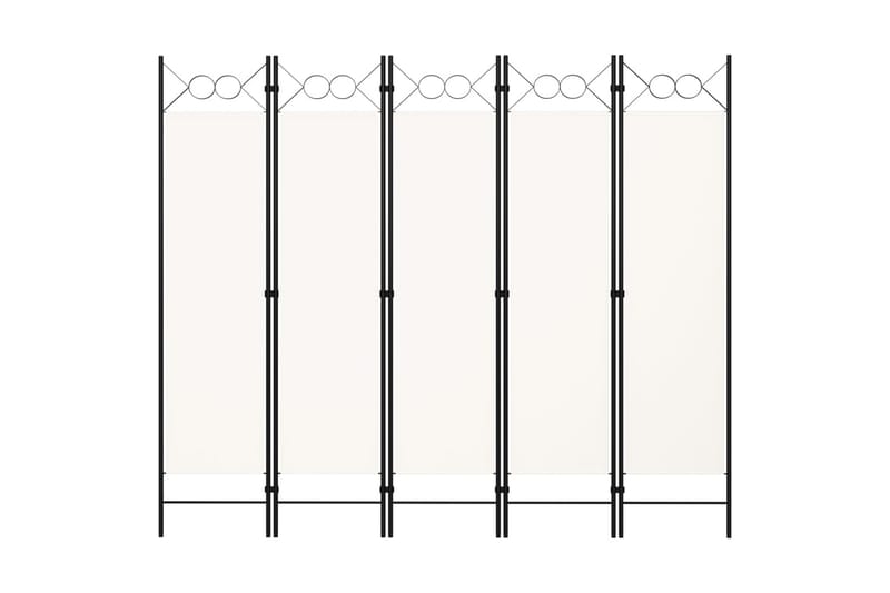 5-Panels Rumdeler 200x180 cm Hvid - Boligtilbehør - Rumdelere - Skærmvæg