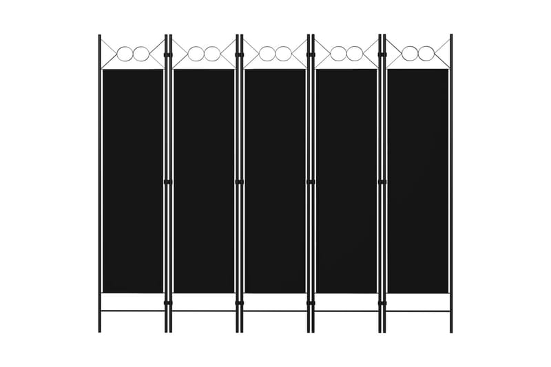 5-Panels Rumdeler 200x180 cm Sort - Boligtilbehør - Rumdelere - Skærmvæg
