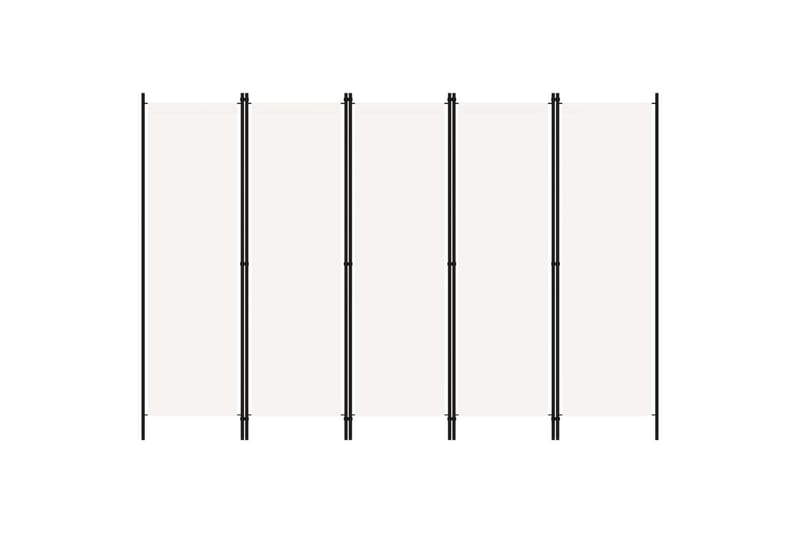 5-Panels Rumdeler 250 x 180 cm Hvid - Boligtilbehør - Rumdelere - Skærmvæg