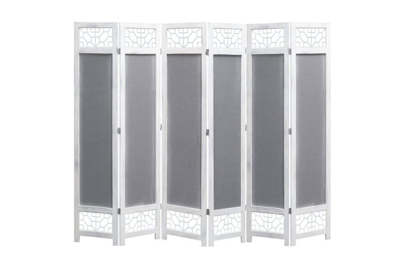 6-panels rumdeler 210 x 165 cm stof grå - Boligtilbehør - Rumdelere - Skærmvæg