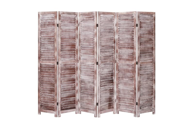 6-panels rumdeler 210 x 165 cm træ brun - Boligtilbehør - Rumdelere - Skærmvæg