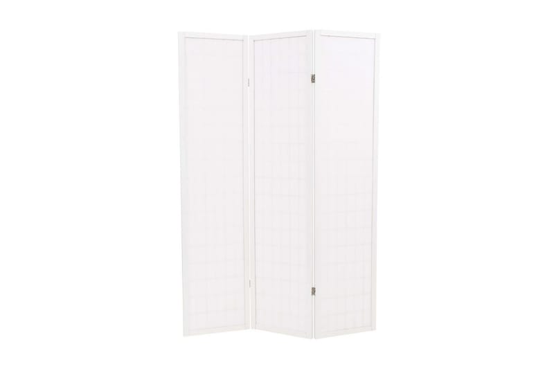 Foldbar 3-Panels Rumdeler Japansk Stil 120 X 170 Cm Hvid - Hvid - Boligtilbehør - Rumdelere