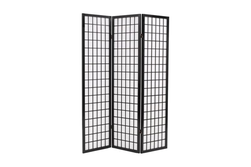 Foldbar 3-Panels Rumdeler Japansk Stil 120 X 170 Cm Sort - Sort - Boligtilbehør - Rumdelere - Skærmvæg