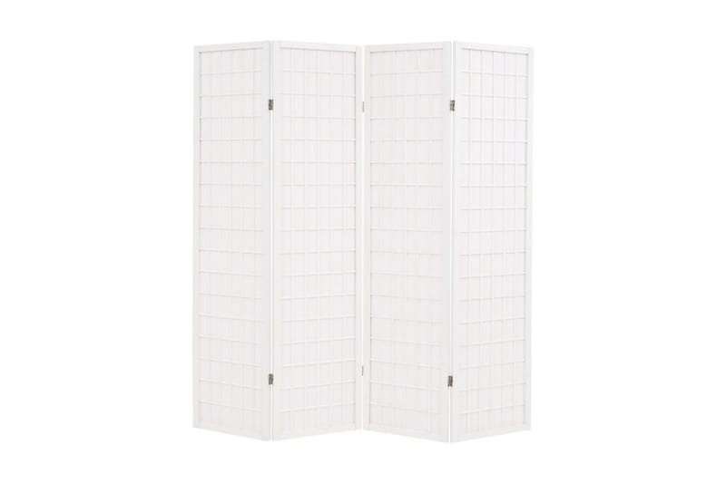 Foldbar 4-Panels Rumdeler Japansk Stil 160 X 170 Cm Hvid - Hvid - Boligtilbehør - Rumdelere
