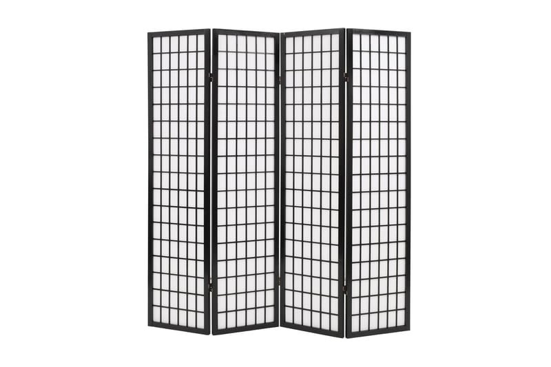 Foldbar 4-Panels Rumdeler Japansk Stil 160 X 170 Cm Sort - Sort - Boligtilbehør - Rumdelere - Skærmvæg