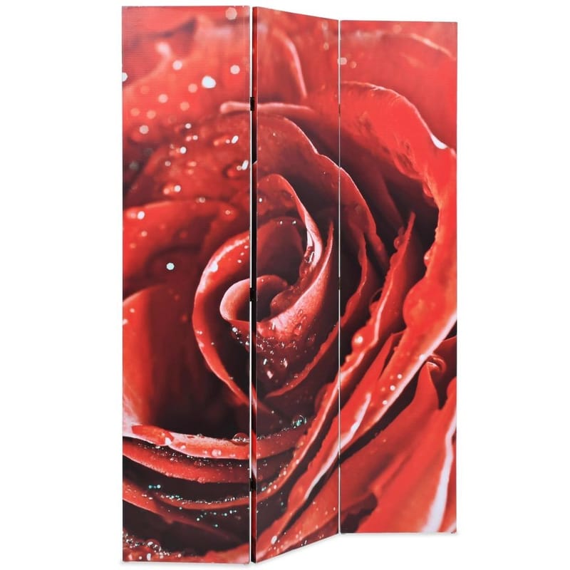Foldbar Rumdeler 120 X 170 Cm Rose Rød - Rød - Boligtilbehør - Rumdelere - Foldeskærm