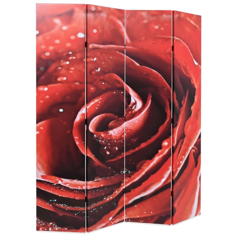 Foldbar Rumdeler 160 X 170 Cm Rose Rød - Rød - Boligtilbehør - Rumdelere - Foldeskærm