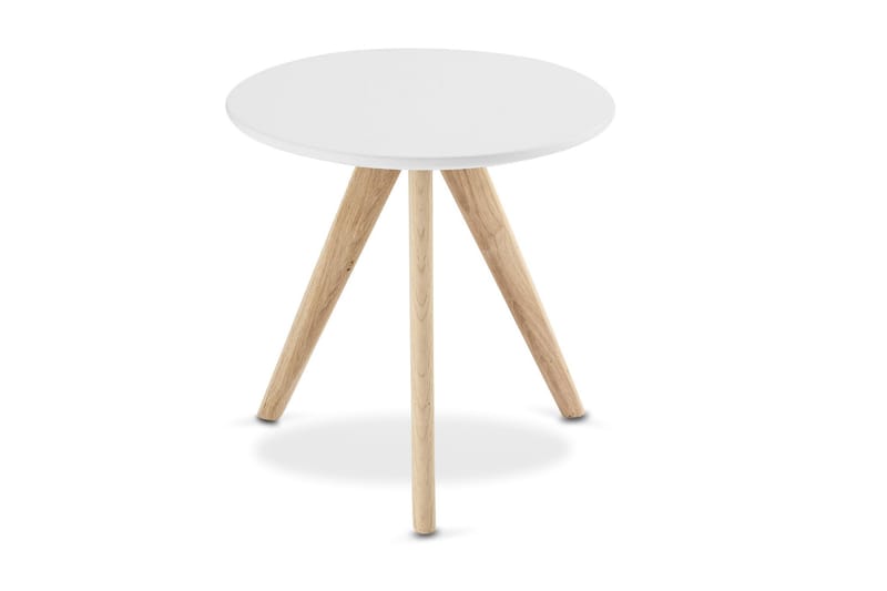 Life Sidebord 40 cm Rund - Hvid/Eg - Boligtilbehør - Små møbler - Bakkebord & små borde