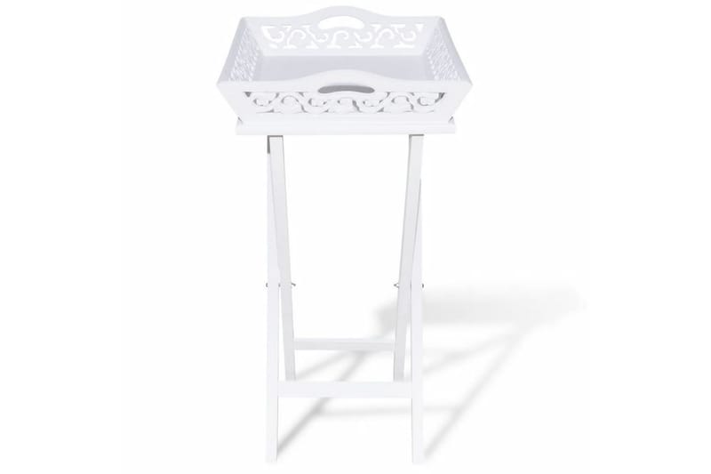 Sidebord Med Bakke Hvid - Hvid - Boligtilbehør - Små møbler - Bakkebord & små borde