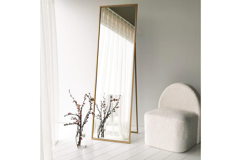 Darndale spejl 50x170 cm - Guld / Hærdet glas - Boligtilbehør - Spejle - Gulvspejl