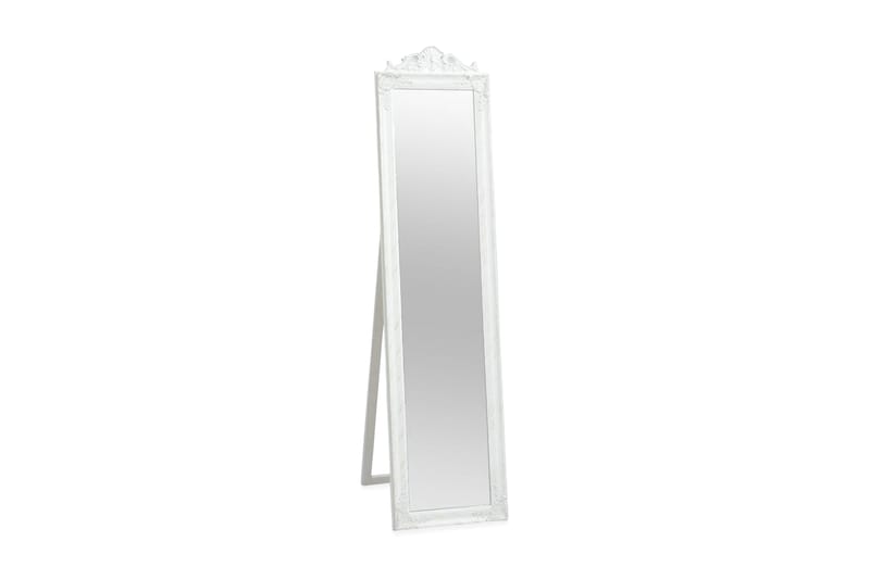 Fritstående Vægspejl Barok-Stil 160 X 40 Cm Hvid - Hvid - Boligtilbehør - Spejle - Helkropsspejl