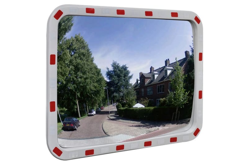 konvekst trafikspejl rektangulært 60x80 cm med reflekser - Boligtilbehør - Spejle - Oversigtspejl