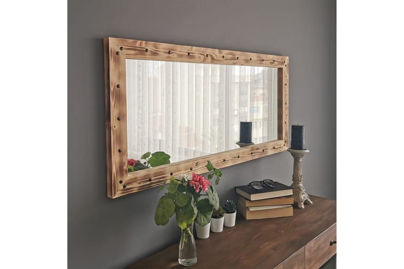 Bahiya Dekorationsspejl 110 cm - Valnød - Boligtilbehør - Spejle - Vægspejl