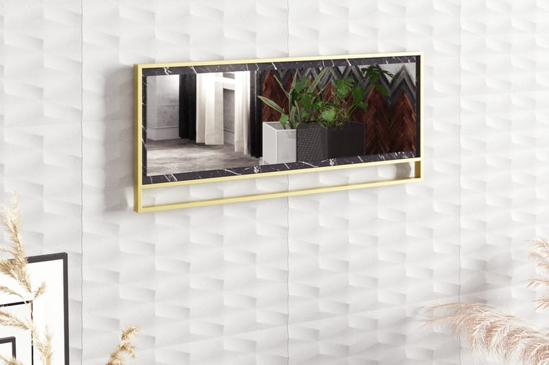 Cofield Spejl 90 cm - Guld|Sort - Boligtilbehør - Spejle - Vægspejl