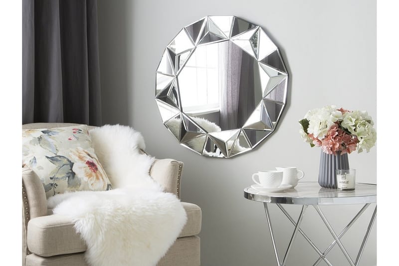 Habay spejl 70 cm - Sølv - Boligtilbehør - Spejle - Entréspejl