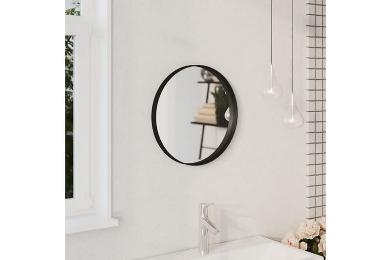 vægspejl 40 cm sort - Sort - Boligtilbehør - Spejle - Vægspejl