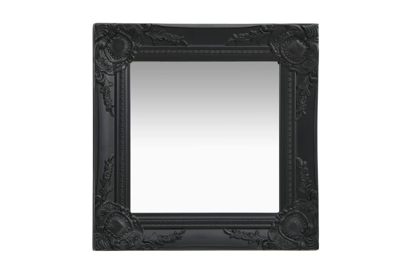 Vægspejl Barokstil 40X40 cm Sort - Boligtilbehør - Spejle - Vægspejl