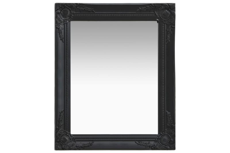 Vægspejl Barokstil 50X60 cm Sort - Boligtilbehør - Spejle - Entréspejl