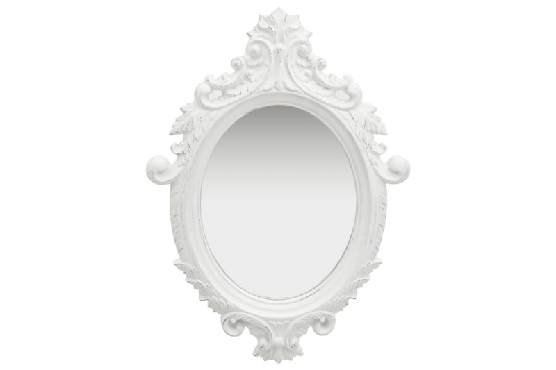 Vægspejl Slotstil 56X76 cm Hvid - Boligtilbehør - Spejle - Vægspejl