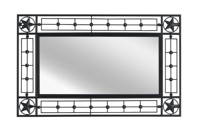 Vægspejl Til Haven Rektangulær 50 X 80 Cm Sort - Sort - Boligtilbehør - Spejle - Entréspejl