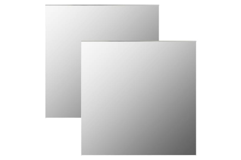 vægspejle 2 stk. 40 x 40 cm firkantet glas - Sølv - Boligtilbehør - Spejle - Vægspejl