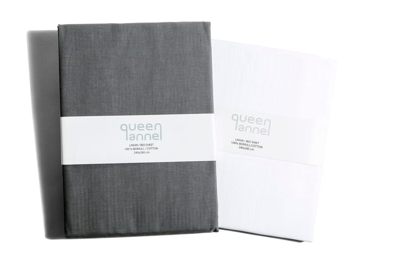Queen Anne Faconsyet Lagen - 200x160cm Grå - Boligtilbehør - Tekstiler - Sengetøj