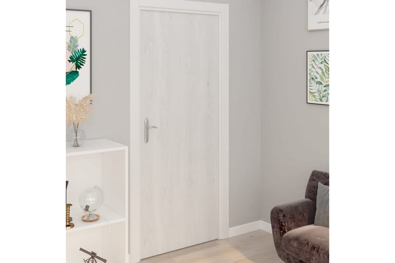 Selvklæbende dørfolie 4 stk. 210x90 cm pvc hvidt træ - Hvid - Boligtilbehør - Vægdekoration - Klæbefolie