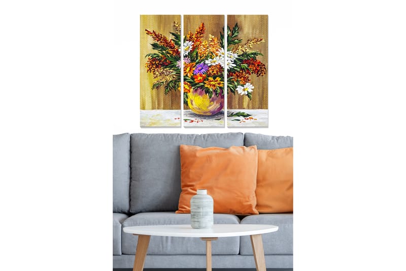 Billede Floral 3 stk Flerfarvet - 22x05 cm - Boligtilbehør - Vægdekoration - Posters & plakater
