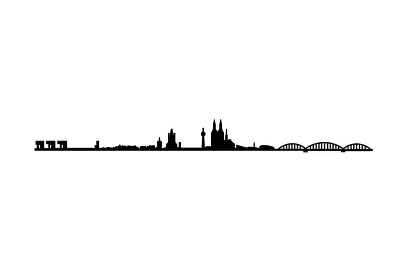 Cologne Skyline Vægdekor - Sort - Boligtilbehør - Vægdekoration - Skilt - Emaljeskilte