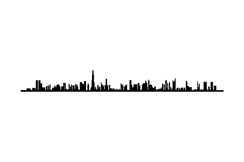 Dubai Skyline Vægdekor - Sort - Boligtilbehør - Vægdekoration - Skilt - Emaljeskilte