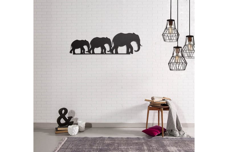 Elefant vægdekoration - Homemania - Boligtilbehør - Vægdekoration - Skilt - Emaljeskilte