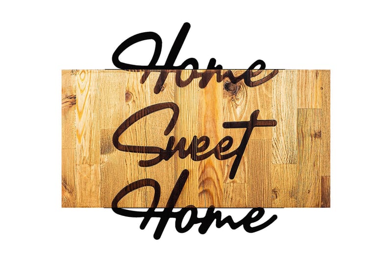 Home Sweet Home Vægdekor - Sort - Boligtilbehør - Vægdekoration - Skilt - Emaljeskilte