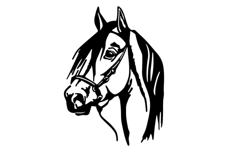 Horse Head Vægdekor - Sort - Boligtilbehør - Vægdekoration - Skilt - Emaljeskilte