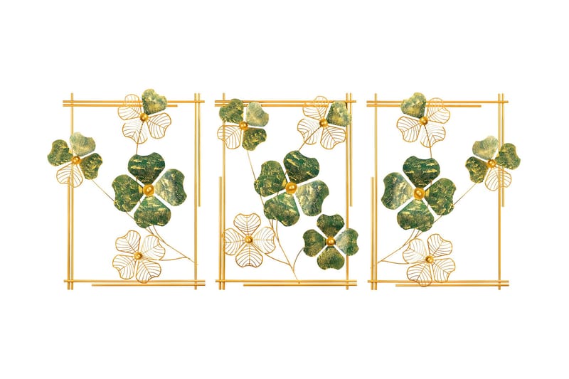 Huayin Vægdekor - Grøn/Guld - Boligtilbehør - Vægdekoration - Skilt - Emaljeskilte