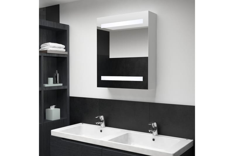 Badeværelsesskab m. spejl LED 50 x 14 x 60 cm - Boligtilbehør - Vægdekoration - Spejle