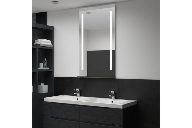 vægspejl med LED til badeværelset 60 x 100 cm - Sølv - Boligtilbehør - Vægdekoration - Spejle