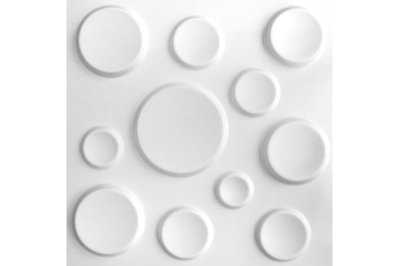 WallArt 3D vægpaneler cirkler 12 stk GA-WA11 - Hvid - Boligtilbehør - Vægdekoration