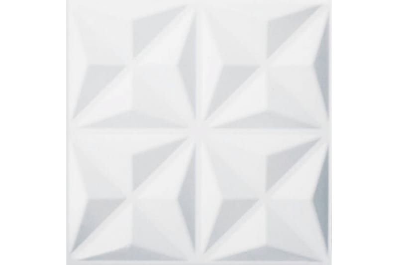 WallArt 3D vægpaneler diamantformer 12 stk GA-WA17 - Hvid - Boligtilbehør - Vægdekoration