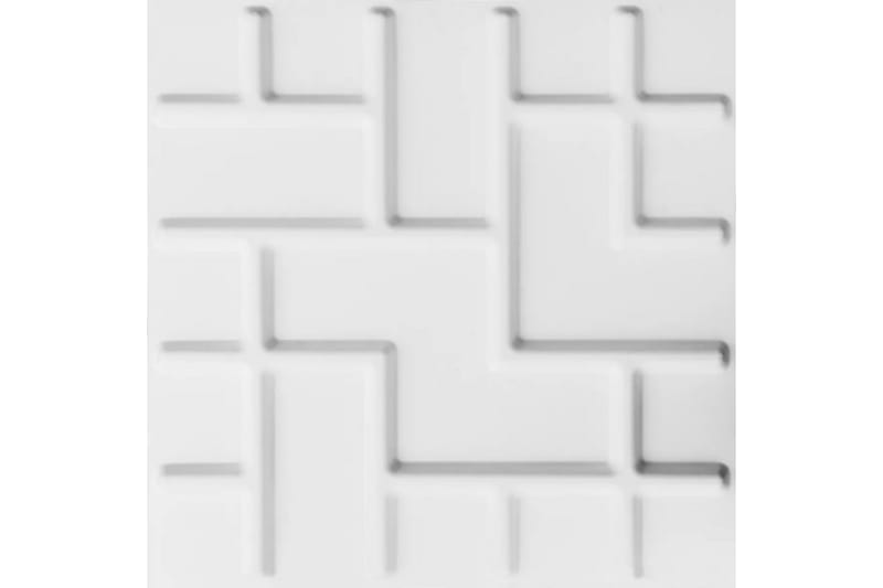 WallArt 3D vægpaneler tetrisdesign 12 stk GA-WA16 - Hvid - Boligtilbehør - Vægdekoration